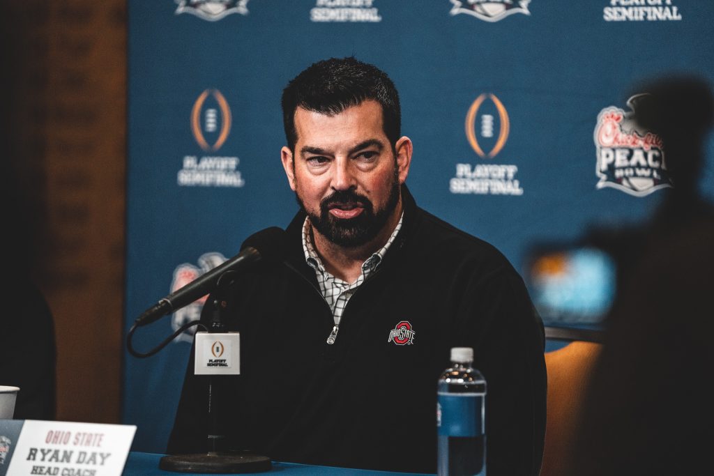 Ryan Day Peach Bowl Media Day | Image Credit: The Ohio State University Department of Athletics