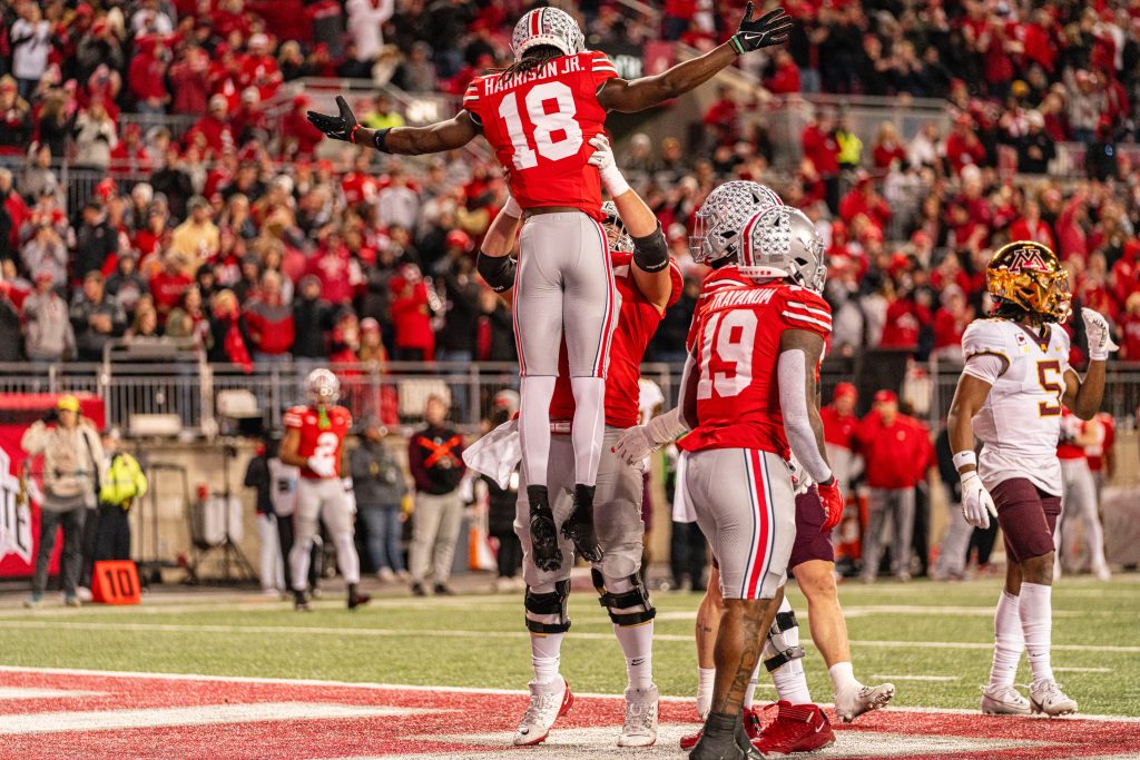 Ohio State WR Marvin Harrison Jr. Scores a Touchdown Against Minnesota | Image Credit: The Ohio State University Department of Athletics