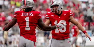 Ohio State QB Will Howard and RB Quinshon Judkins | Image Credit: The Ohio State University Department of Athletics