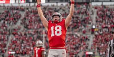 Ohio State QB Will Howard scores touchdown against Indiana | Image Credit: The Ohio State University Department of Athletics