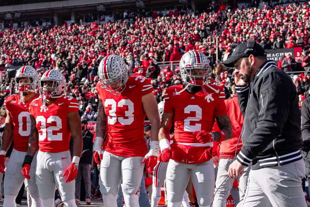 Ohio State captains and Ryan ahead of The Game | Image Credit: The Ohio State University Department of Athletics