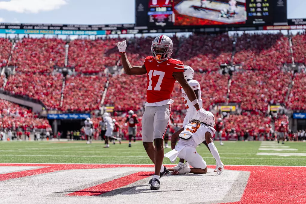 Ohio State wide receiver Carnell Tate against Texas | Image Credit: The Ohio State University Department of Athletics