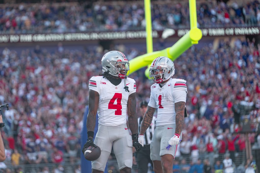 Ohio State WR Jeremiah Smith catches a touchdown against Washington | Image Credit: The Ohio State University Department of Athletics