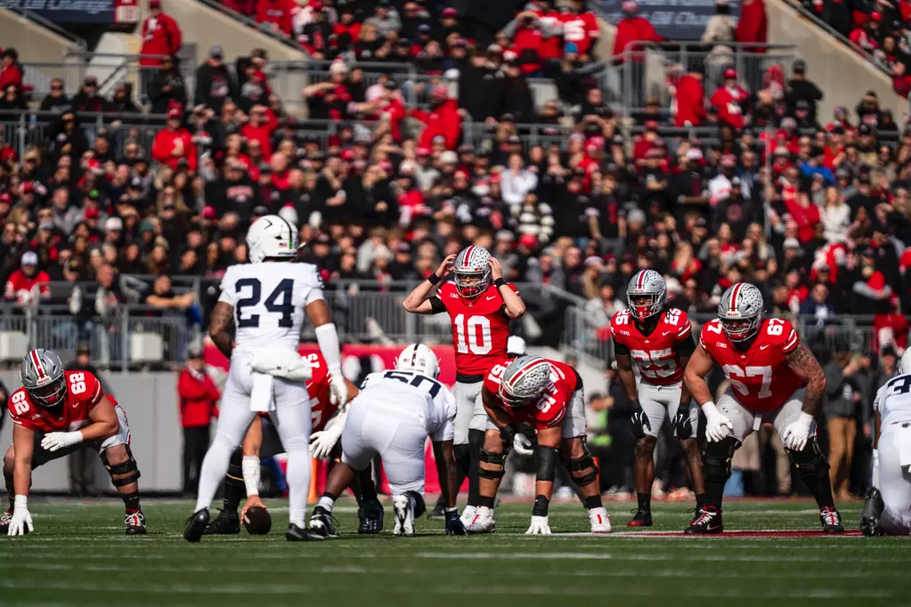 Ohio State QB Julian Sayin against Penn State | Image Credit: The Ohio State University Department of Athletics