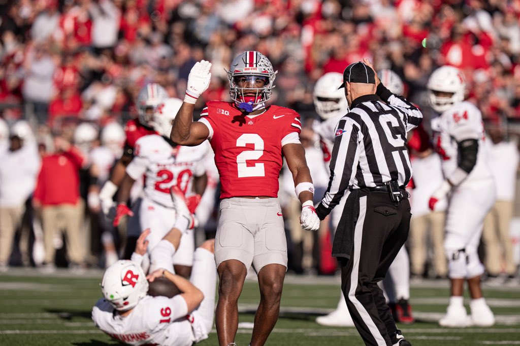 Ohio State Safety Caleb Downs against Rutgers | Image Credit: The Ohio State University Department of Athletics