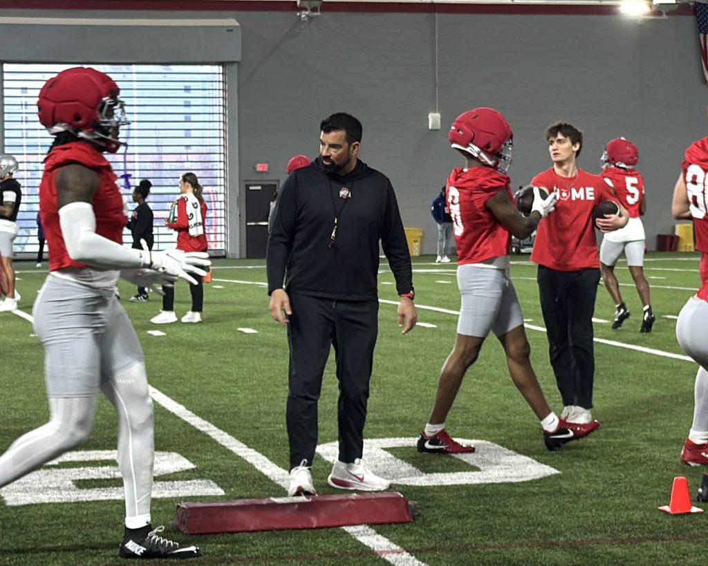 Ryan Day at the second Ohio State Spring Football Practice