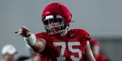 Ohio State offensive lineman Carson Hinzman at spring practice | Image Credit: Ohio State Football