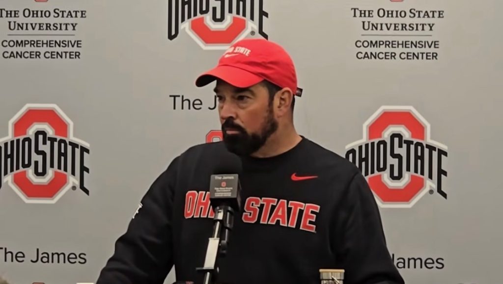 Ryan Day during his press conference on Monday, April 6, 2026