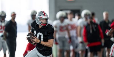 Ohio State quarterback Julian Sayin at Spring practice | Image Credit: Ohio State Football