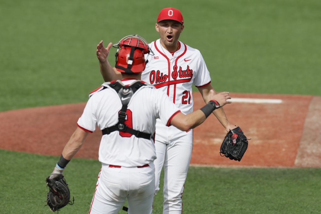 Ohio State baseball pitcher Jake Michalak on Saturday, April 4, 2026, against Maryland | Image Credit: Ohio State Baseball