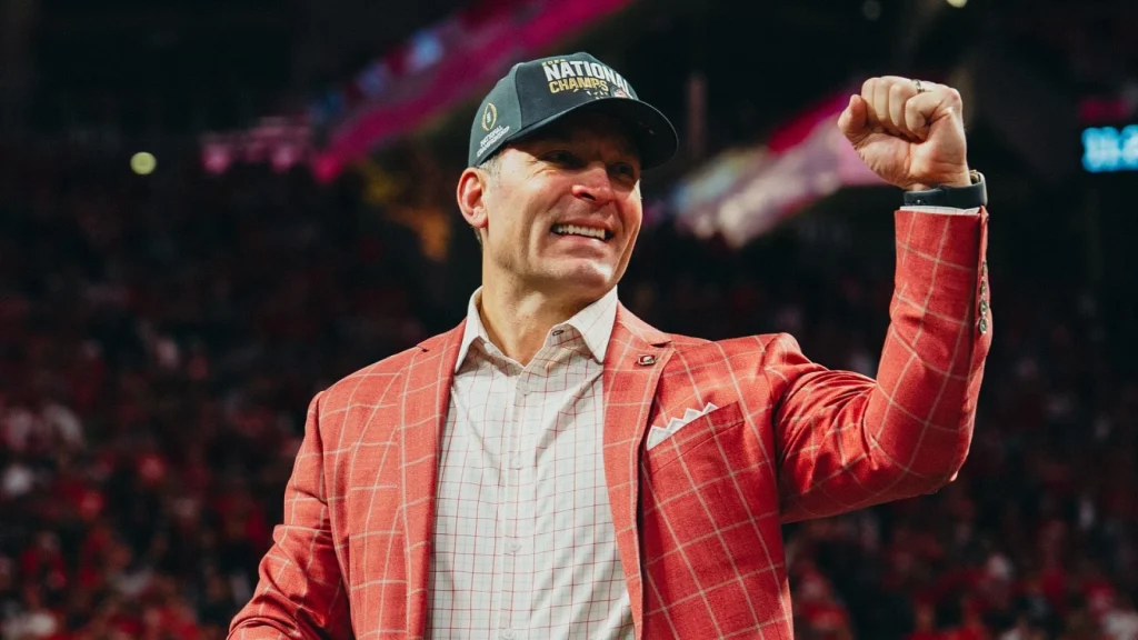 Ohio State Athletics Director Ross Bjork celebrates the Buckeyes winning the College Football Playoff on January 20, 2025 in Atlanta, Georgia. | Image Credit: WOSU