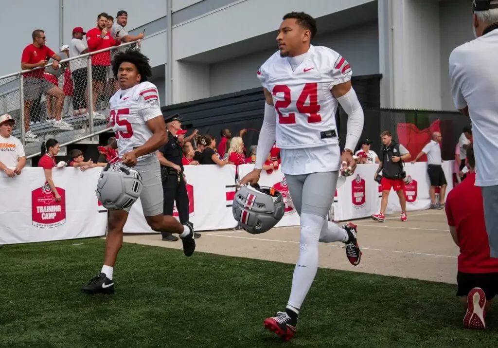 Ohio State Buckeyes cornerback Jay Timmons (25) is wasting little time making a good impression. Adam Cairns / USA TODAY Network via Reuters Connect