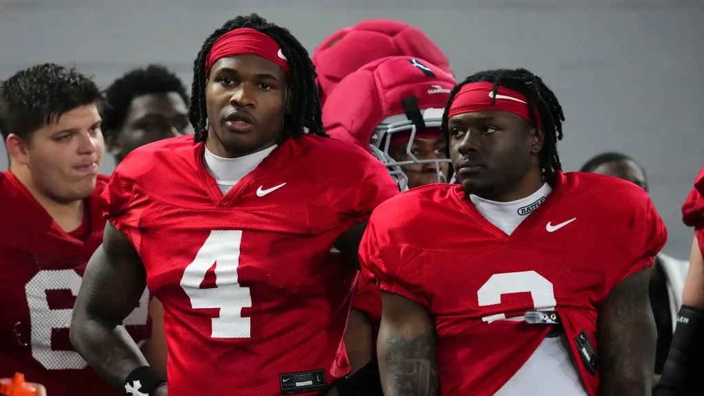 Ohio State Buckeyes running back/receiver/return man Legend Bey can throw a wrench into the team's backfield plans | Adam Cairns/Columbus Dispatch / USA TODAY NETWORK via Imagn Images
