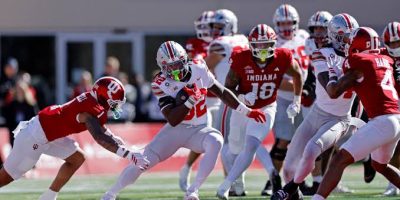 BLOOMINGTON, IN - OCTOBER 17: Isaiah West (32) of the Ohio State Buckeyes runs with the ball during the college football game against the Indiana Hoosiers on October 17, 2026 at Memorial Stadium in Bloomington, Indiana. (Photo by Joe Robbins/Icon Sportswire via Getty Images) Icon Sportswire via Getty Images